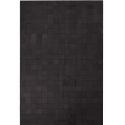 Dark Brown Small Square Design Cowhide Rug (3 x 2m)