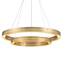 Golden Double Ring Pendant Ceiling Lamp | Dia 860 MM