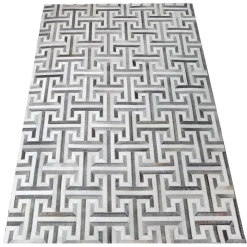 Grey Maze Design Cowhide Rug (2 x 3m)