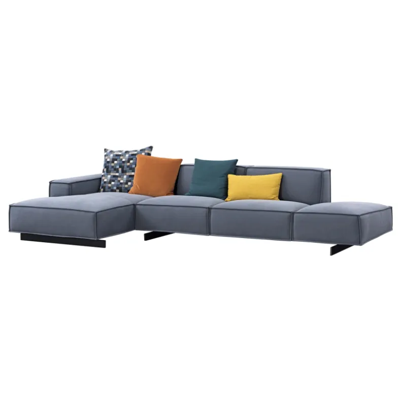 KAI-KAI Three Seater Open Arm Corner Sofa | Nubuck Leather