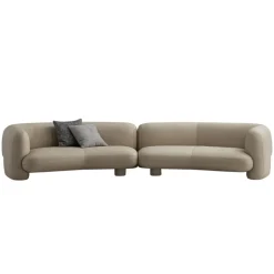 LOR-LOR Angled Four Seater Sofa | Leather
