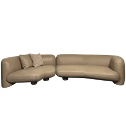 LOR-LOR Angled Three Seater Corner Sofa | Nubuck Leather