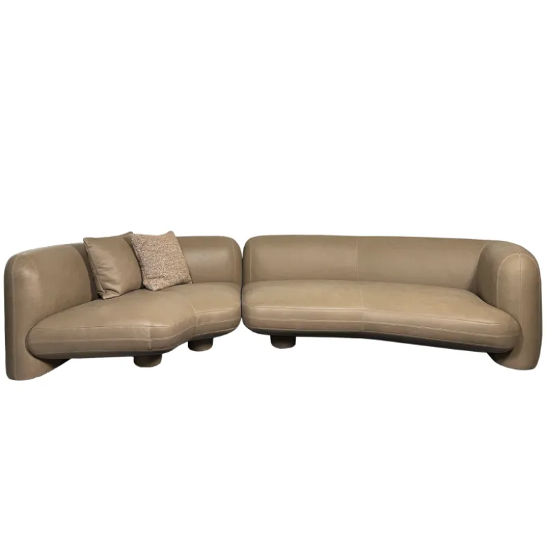LOR-LOR Angled Three Seater Corner Sofa | Nubuck Leather