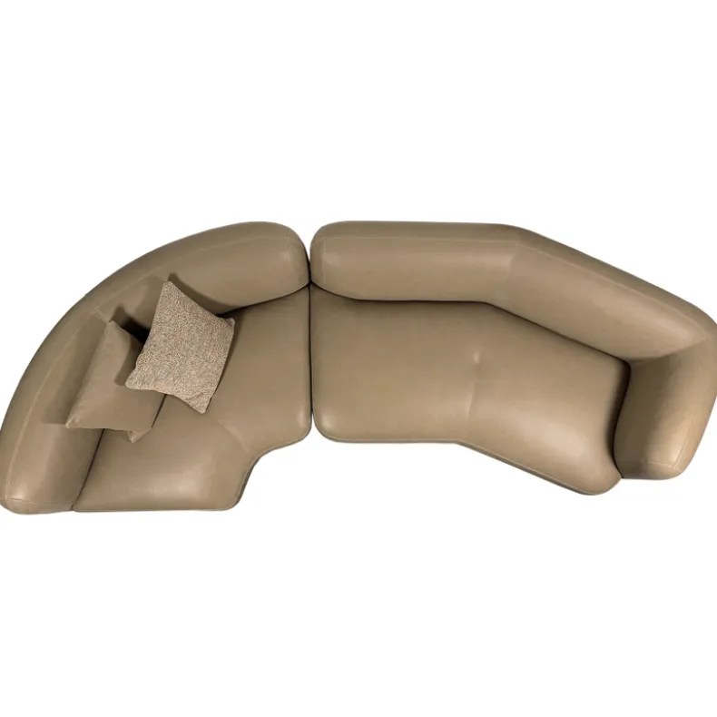 LOR-LOR Angled Three Seater Corner Sofa | Nubuck Leather