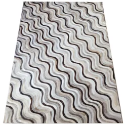 Mixed Brown Wave Design Cowhide Rug (2 x 3m)
