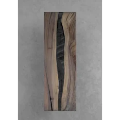 South American Solid Rainwood Slab w/ Grey Resin | 2.4M
