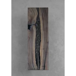 South American Solid Rainwood Slab w/ Grey Resin | 2.4M