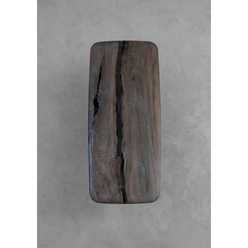 South American Solid Rainwood Slab w/ Grey Resin | 1.8M