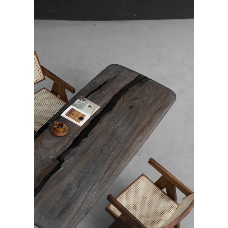South American Solid Rainwood Slab w/ Grey Resin | 1.8M