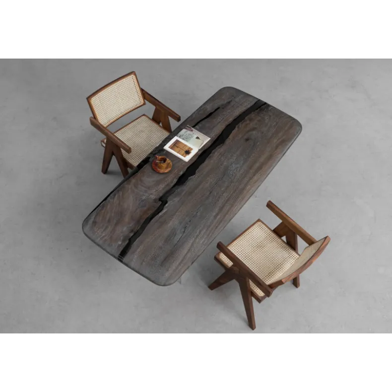 South American Solid Rainwood Slab w/ Grey Resin | 1.8M