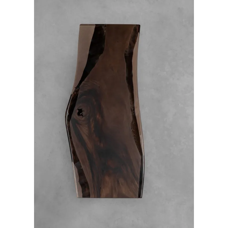 South American Solid Rainwood Slab w/ Cognac Resin | 2.3M