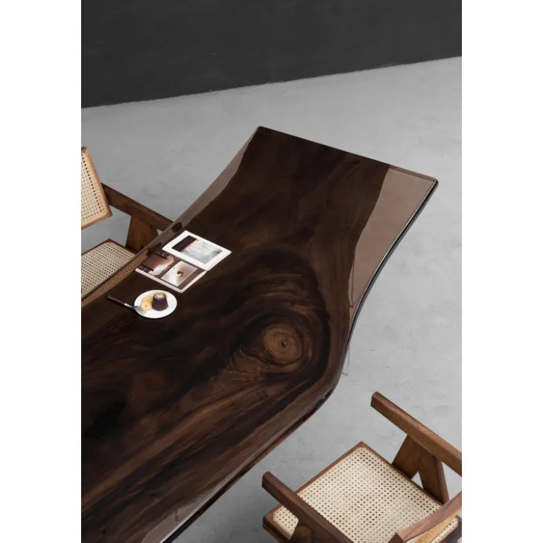 South American Solid Rainwood Slab w/ Cognac Resin | 2.3M