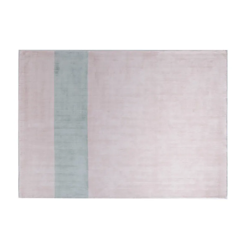 Striped Cadet Grey-Lavender Blush Distressed Rug (1.6 x 2.3 M)