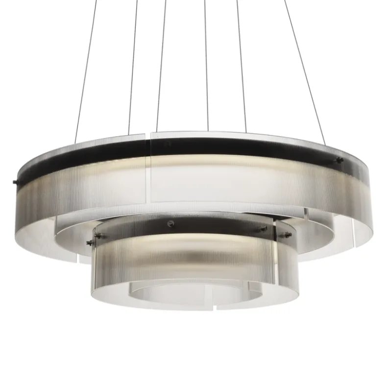 Transparent Double Ring Pendant Ceiling Light | Dia 700 MM